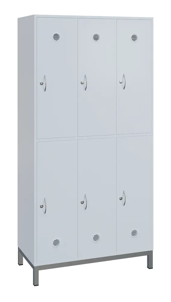 SBS-2233 šatní skříň 6-boxová, 1800x900x400 mm, kovové nohy, bílá